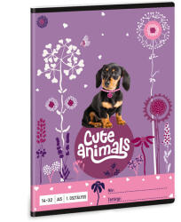 Ars Una Cuki állatok tűzött füzet A/5, 32 lap vonalas 1. osztály (14-32), puppy, kutyás (ARS-53583697)