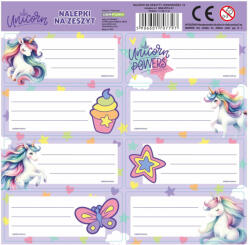 DERFORM Unikornis füzetcímke 8 db/ív, többféle (NNZJR16) (DFM-NNZJR16)