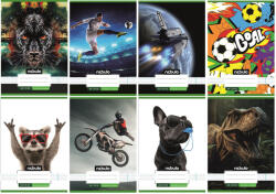 Nebulo Vegyes mintás tűzött füzet A/5, 32 lap vonalas (21-32), Vagány minták, II. , Nebulo (ALI-VO4-2-VM-A5)