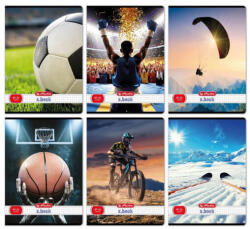 Herlitz tűzött füzet A/4, 32 lap kockás, Sport, többféle (HRL-400200725)