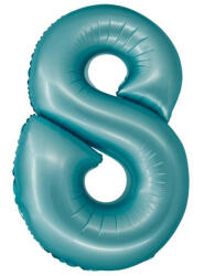  Kék 8-as Light Blue Mat szám fólia lufi 76 cm (MLG158991) - perfectbaby