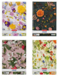 Herlitz spirál füzet A/4, kockás, 70 lapos, Flower, többféle (HRL-400201490)