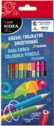 DERFORM Színes ceruzakészlet 12/24, DUO (kétvégű), Kidea, háromszög test (DFM-KTD24KKA)