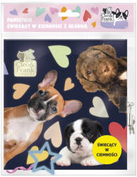 DERFORM Cleo and Frank napló kulccsal, 17x15cm, foszforeszkáló mintákkal, kutyás, CF40 (DFM-PSCKCF40)