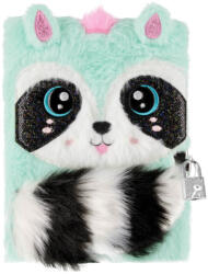 Starpak Állatos napló kulccsal, A/5, plüss borítóval, mosómedve (STK-541488)