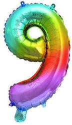 PROCOS Színes Multicolour Metallic mini 9-es szám fólia lufi 36 cm (PNN92732)