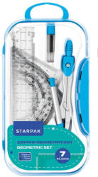Starpak Geometria készlet, körző és vonalzó szett, 7 db-os, műanyag dobozban, Starpak, kék (STK-560248) - perfectbaby