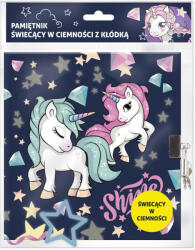 DERFORM Unikornis napló kulccsal, 17x15cm, foszforeszkáló mintákkal, JR14, kék (DFM-PSCKJR14)