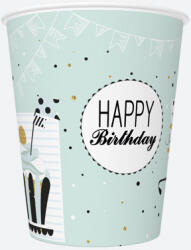  Happy Birthday Mint papír pohár 8 db-os 250 ml (PKK743022) - perfectbaby