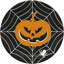  Halloween Scary Black papírtányér 8 db-os 22, 7 cm (PKK766397) - perfectbaby