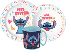 STOR Lilo és Stitch, A csillagkutya Just étkészlet, micro műanyag szett bögrével 390 ml (JVL22278)