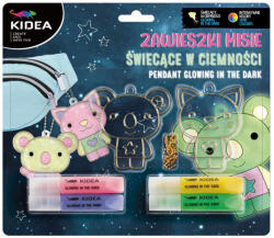 DERFORM Üvegfesték készlet, 4 foszforeszkáló üvegfesték 2 db felakasztható fényvarázs formával, állatos, Kidea (DFM-ZZMISCKA) - perfectbaby