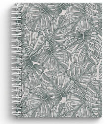 KARTON P+P Spirál füzet A/5, vonalas, Soft Monstera, leveles (KPP-8-843)
