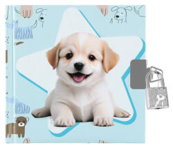 Starpak Kutyás napló kulccsal, 13x13cm, kék, csillagos háttér (STK-558506)