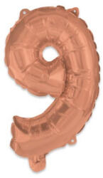 PROCOS Színes Rose Gold 9-es szám fólia lufi 95 cm (PNN92485)