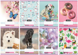 Nebulo Vegyes mintás tűzött füzet A/5, 32 lap vonalas 2. osztály (16-32), Cuki minták, Nebulo (ALI-VO2-CM-A5)