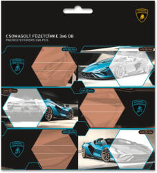 Ars Una Lamborghini, autós füzetcímke 18 db, fekete-kék (ARS-53833365)