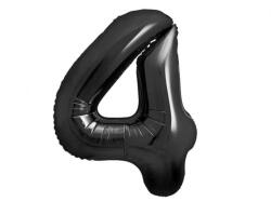  Fekete 4-es B&C Matt Black szám fólia lufi 85 cm (MLG188967) - perfectbaby
