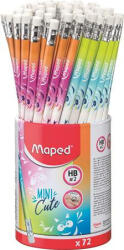 Maped Grafitceruza HB, radírral, Maped Mini Cute Black Peps, háromszög test, kétféle változat (CRW-IMA851874) - perfectbaby