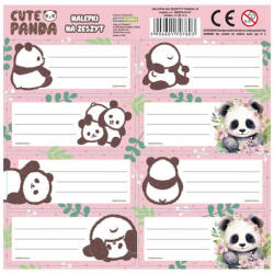 DERFORM Pandás füzetcímke 8 db/ív, többféle (NNZPA10) (DFM-NNZPA10)