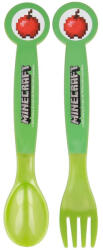 STOR Minecraft Creeper Apple műanyag evőeszköz készlet - 2 darabos (STF40417)