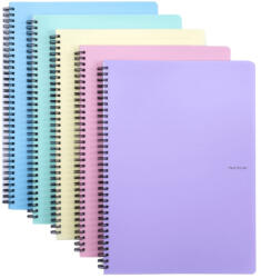 KARTON P+P Spirál füzet A/5, vonalas, 60 lapos, műanyag borítóval, PASTELINI, pasztell, többféle szín (KPP-8-077)