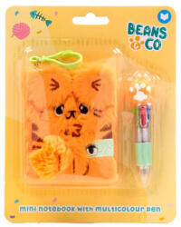 PUCKATOR Cicás napló többszínű tollal, A/7, plüss borítóval, vonalas, Beans és Társai - Macskák (PCT-MEMOS10)