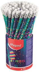 Maped Grafitceruza HB, radírral, Maped Pixel Party, háromszög test, kétféle minta (CRW-IMA851810) - perfectbaby