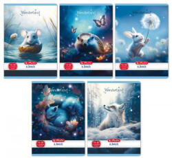 Herlitz tűzött füzet A/5, 32 lap vonalas 3. osztály (12-32), Wonderland, többféle (HRL-400200793)