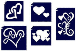 TYTOO Sablonok, 5 db-os, szív (CTMS-0011) (VZM-KKCST3330006)