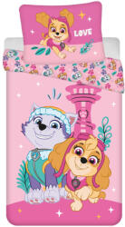 Jerry Fabrics Mancs Őrjárat Pink Love ágyneműhuzat 140×200cm, 70×90 cm microfibre (JFK087600) - perfectbaby