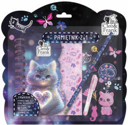 DERFORM Cleo and Frank napló írószerekkel, CF43, cicás, kék (DFM-PK2W1CF43)