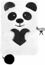 DERFORM Pandamacis napló kulccsal, plüss, 15x22cm, Kidea (DFM-PPZKP)