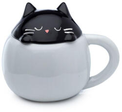 PUCKATOR Cicás bögre fedéllel, kerámia, 450ml, Feline Fine Macska (PCT-LMUG02)