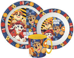 STOR Mancs Őrjárat Rescue Pups étkészlet, micro műanyag szett bögrével 390 ml (JVL22276)