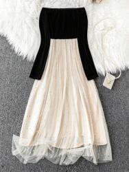 Shein KC41117 Shein Velúr Ruha Maxi Chiffon Szoknya Díszítéssel (52) 44