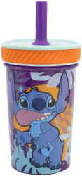 Global Licence Srl Stitch felboríthatatlan csúszásgátlós műanyag pohár szívószállal - 370ML (75087)