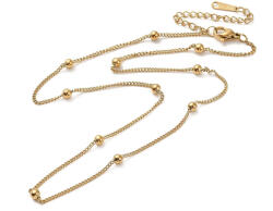  18K Aranyozott Nemesacél Nyaklánc - gyongykavics - 2 000 Ft