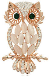  Arany Színű Strasszos Bagoly Bross Kitűző