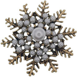  Bronz Színű Szintetikus Kagyló Hópehely Bross Kitűző