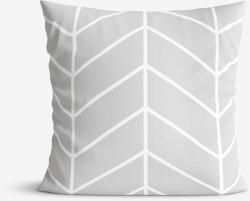 Goldea față de pernă 100% bumbac - zig-zag alb pe gri 50 x 60 cm