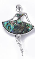  Ezüst Színű Abalone Paua Kagyló Táncos Balerína Bross Kitűző