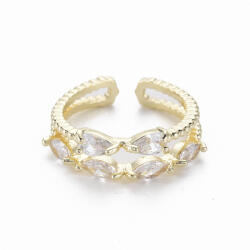  16K Aranyozott Cirkónia Strasszos Gyűrű