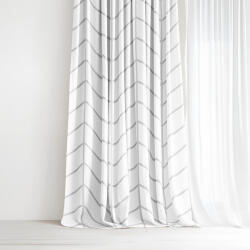 Goldea draperie 100% bumbac - zig-zag gri pe alb 140x150 cm
