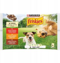Friskies 4x85g Nedves kutyaeledel Marha Csirke Bárány Szószban
