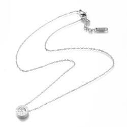  Ezüst Színű Nemesacél Strasszos 12 Hónap Nyaklánc