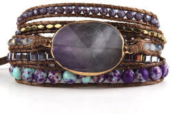  Ametiszt Ásvány Karkötő ~85cm (+10cm Állítási Lehetőség)