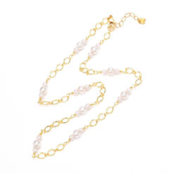  Arany Színű Szintetikus Kagyló Gyöngy Nyaklánc