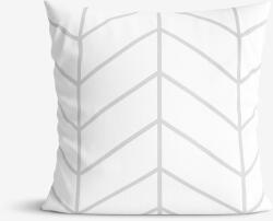 Goldea față de pernă 100% bumbac - zig-zag gri pe alb 70 x 90 cm