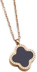  Arany-Fekete Színű Gyöngyház Lóhere Nyaklánc - gyongykavics - 3 200 Ft